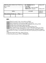 Kỳ thi học kỳ II môn thi Công nghệ